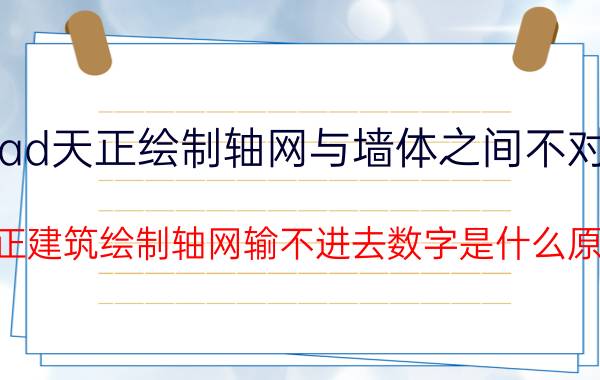 cad天正绘制轴网与墙体之间不对称 天正建筑绘制轴网输不进去数字是什么原因？